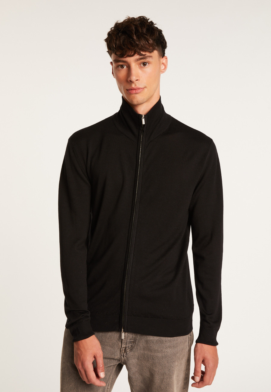 Gilet zippé en laine mérinos - Estian