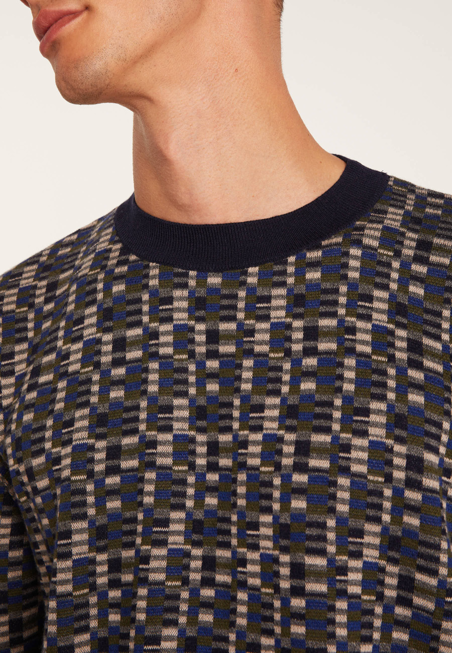 Graphic cotton and wool sweater - Lorente