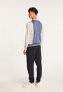 Pull bicolore en laine - Lasso 7147 baltique/marine - 05 Bleu marine