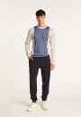 Pull bicolore en laine - Lasso 7147 baltique/marine - 05 Bleu marine