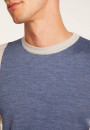 Pull bicolore en laine - Lasso 7147 baltique/marine - 05 Bleu marine