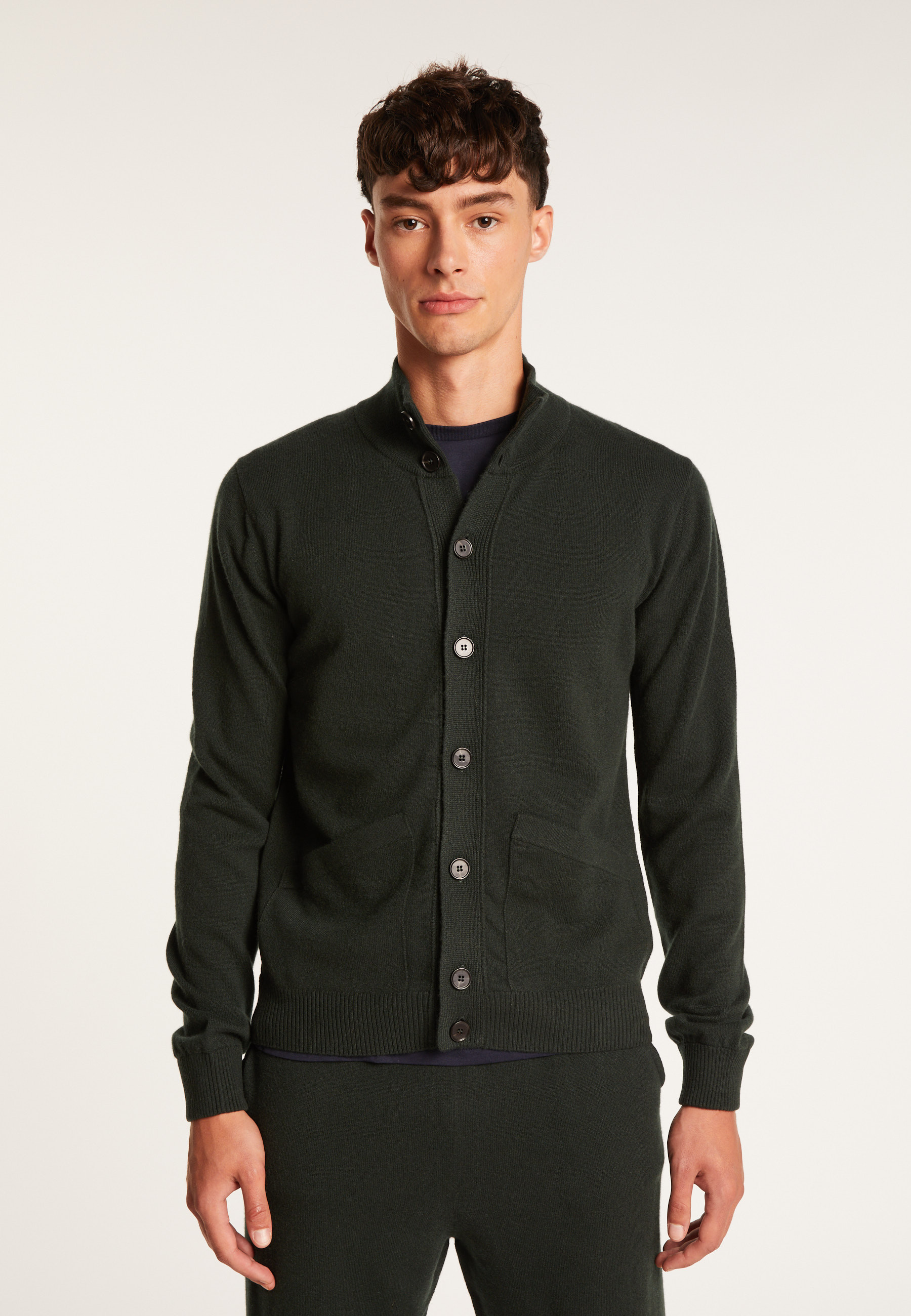 Buttoned cashmere cardigan with pockets - Erwan