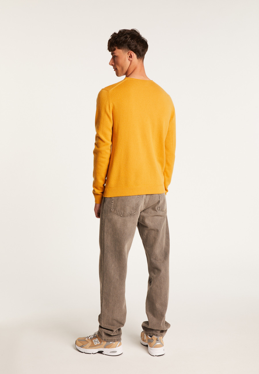 Round-neck cashmere sweater with rolled finishes - Ernest