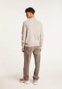 Pull en cachemire bicolore manches raglan - Amalfi 7537 gris clair/sable - 13 Beige moyen
