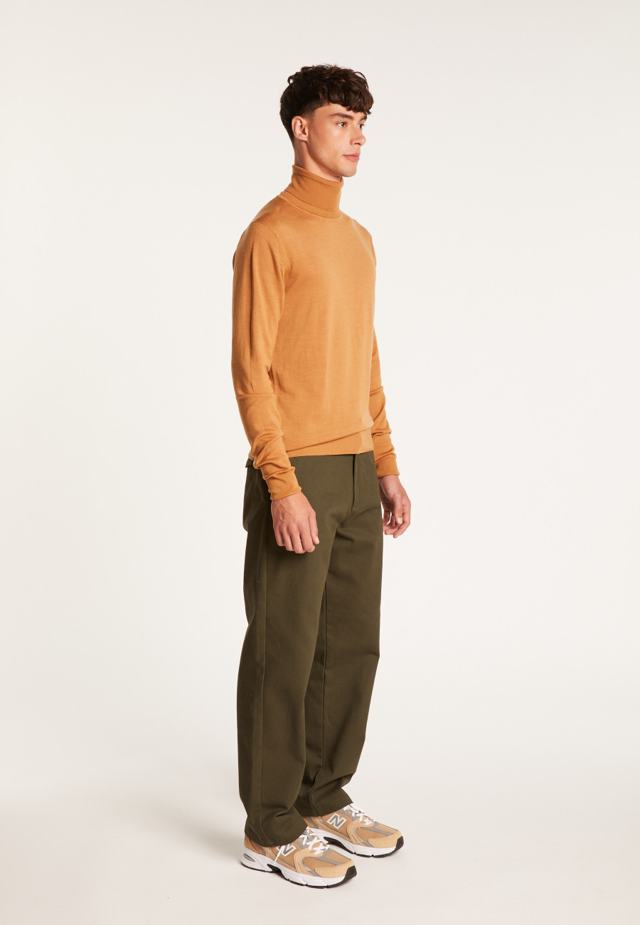 Pull col roulé avec logo en laine mérinos - Enzo