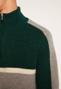 Pull tricolore col camionneur en laine alpaga - Augustin 7552 volute/ecru/sapin - 11 Gris clair 