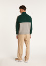 Pull tricolore col camionneur en laine alpaga - Augustin 7552 volute/ecru/sapin - 11 Gris clair 