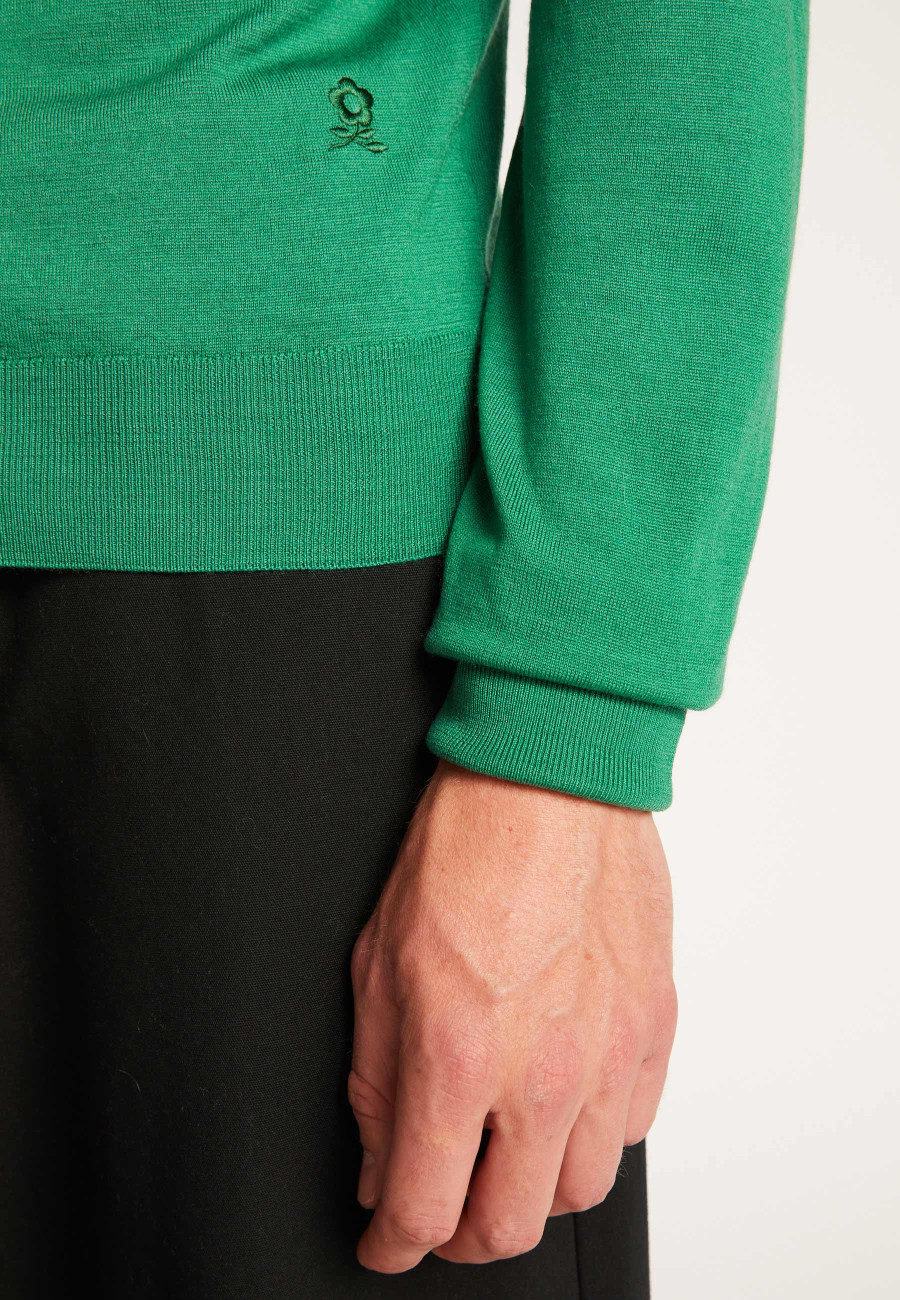 Suéter de lã merino com decote em V - Elmo