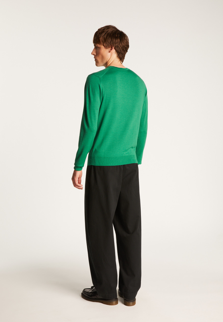 Suéter de lã merino com decote em V - Elmo