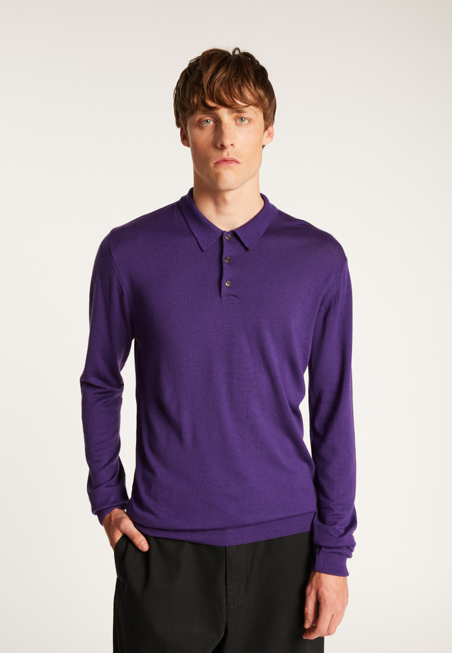 Suéter gola polo de lã merino - Eni