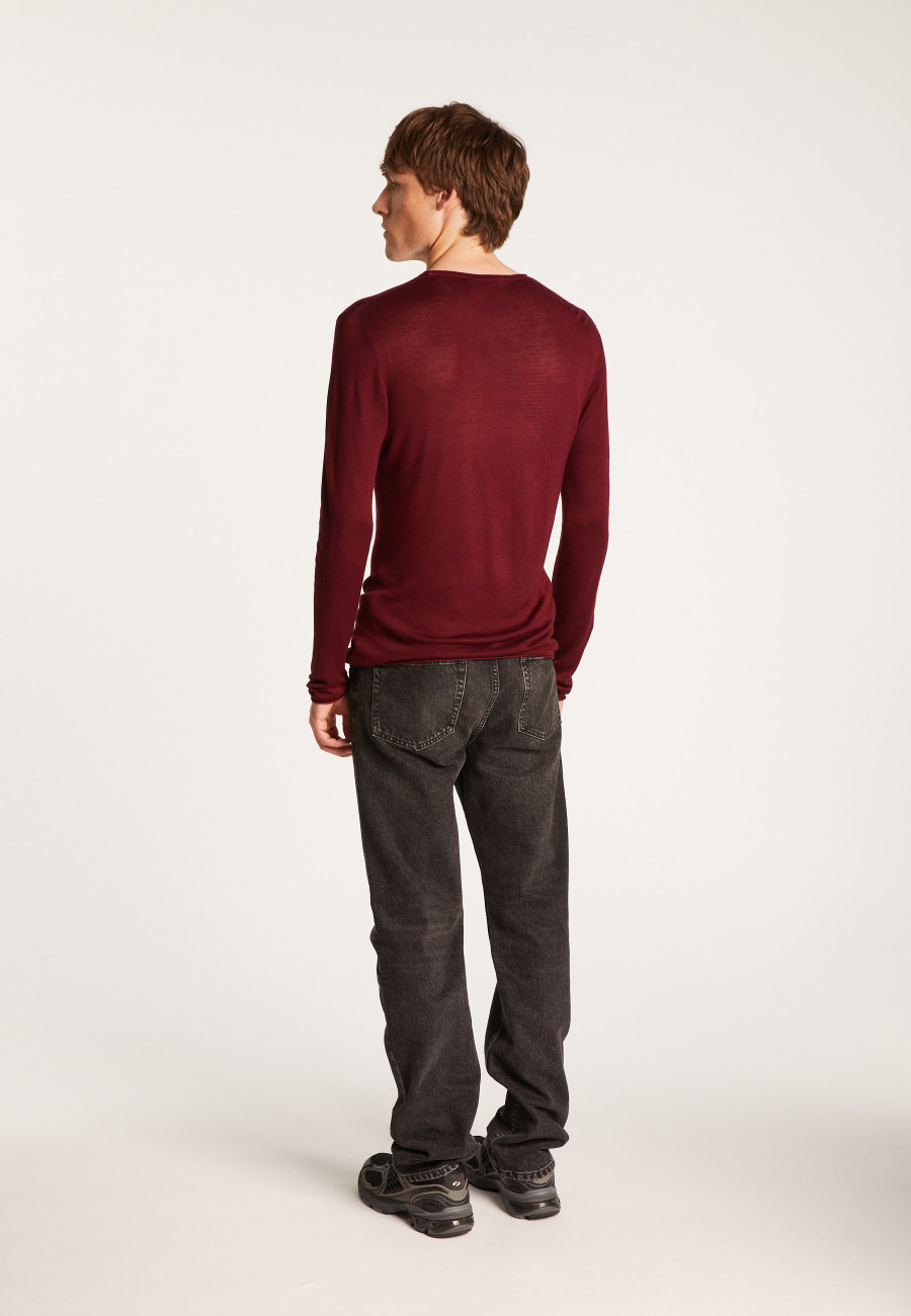 Cashmere bamboo fiber crew neck sweater - Taffy