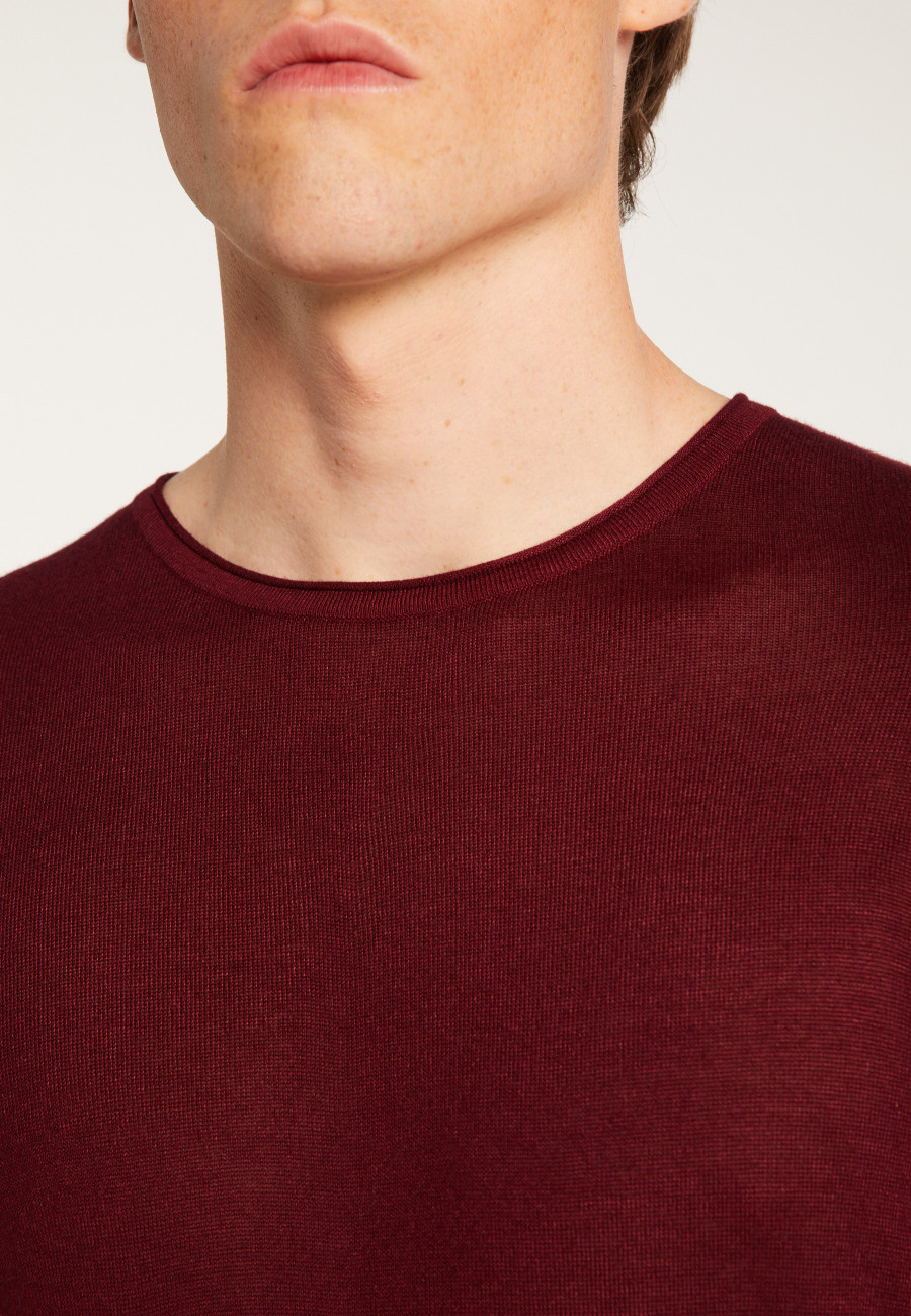 Cashmere bamboo fiber crew neck sweater - Taffy