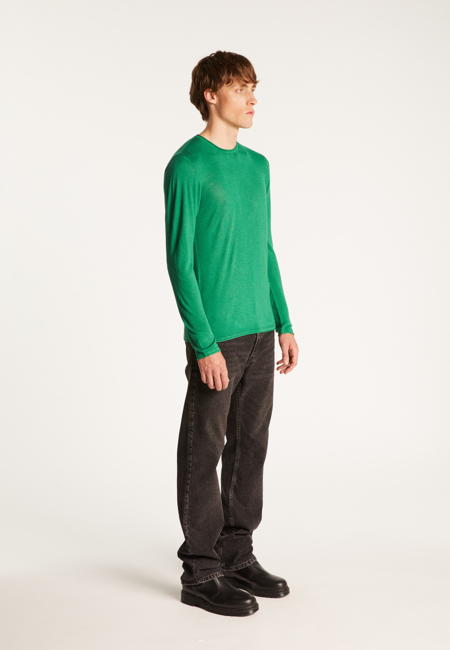 Cashmere bamboo fiber crew neck sweater - Taffy
