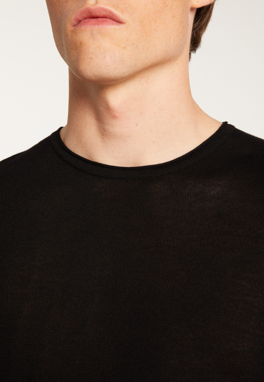 Cashmere bamboo fiber crew neck sweater - Taffy