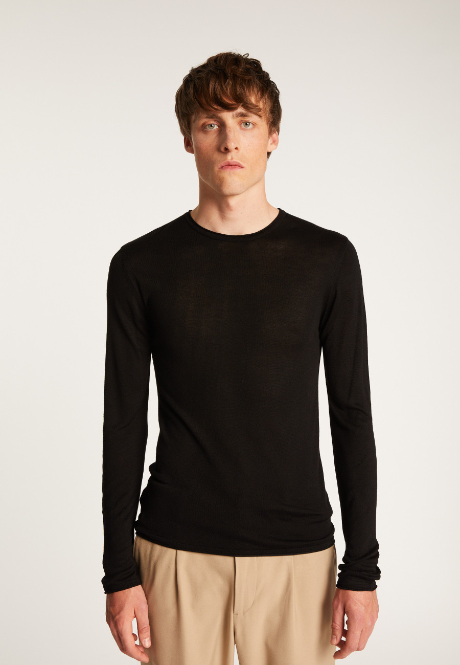 Cashmere bamboo fiber crew neck sweater - Taffy