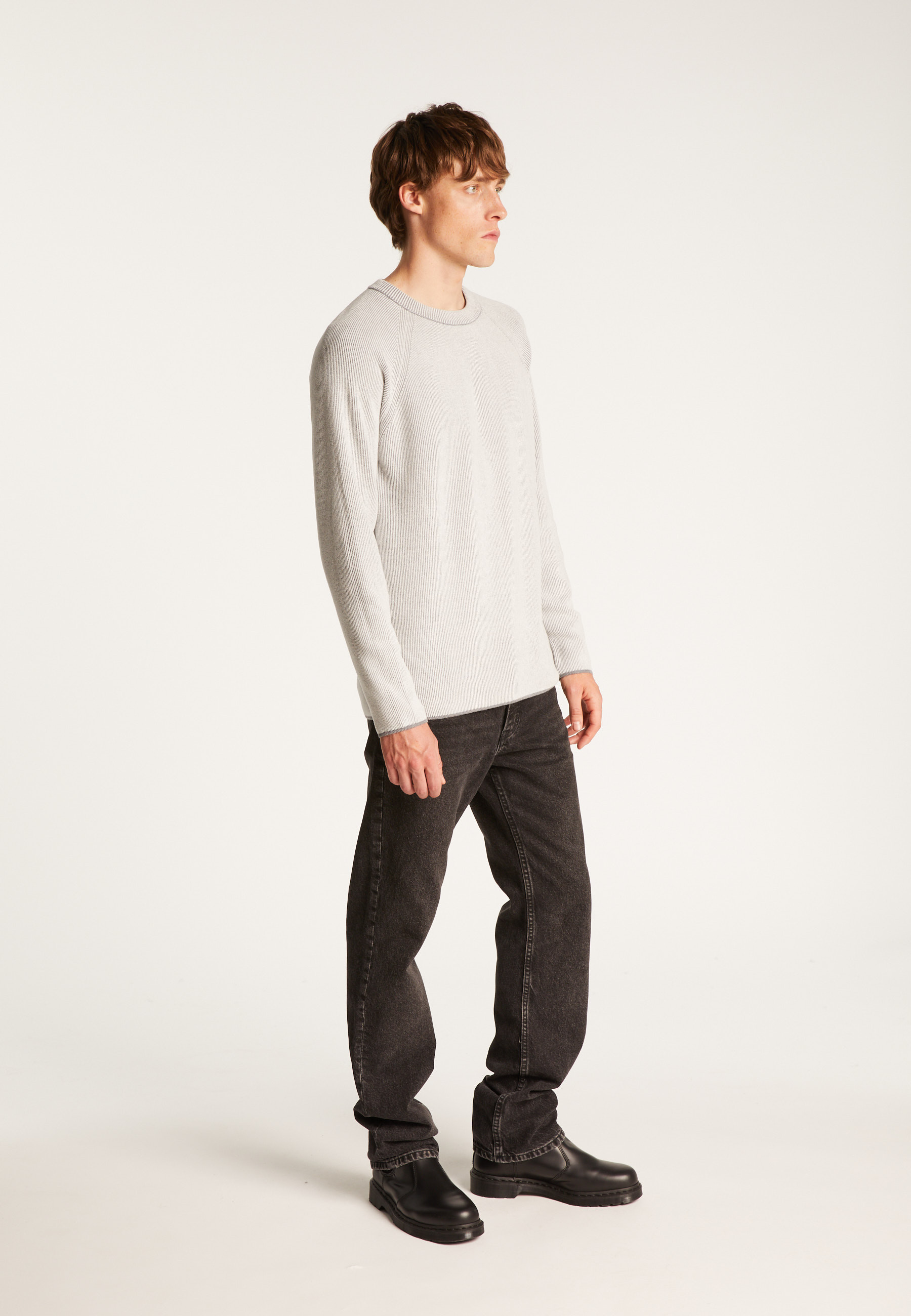 Pull col rond en laine velours  - Tino