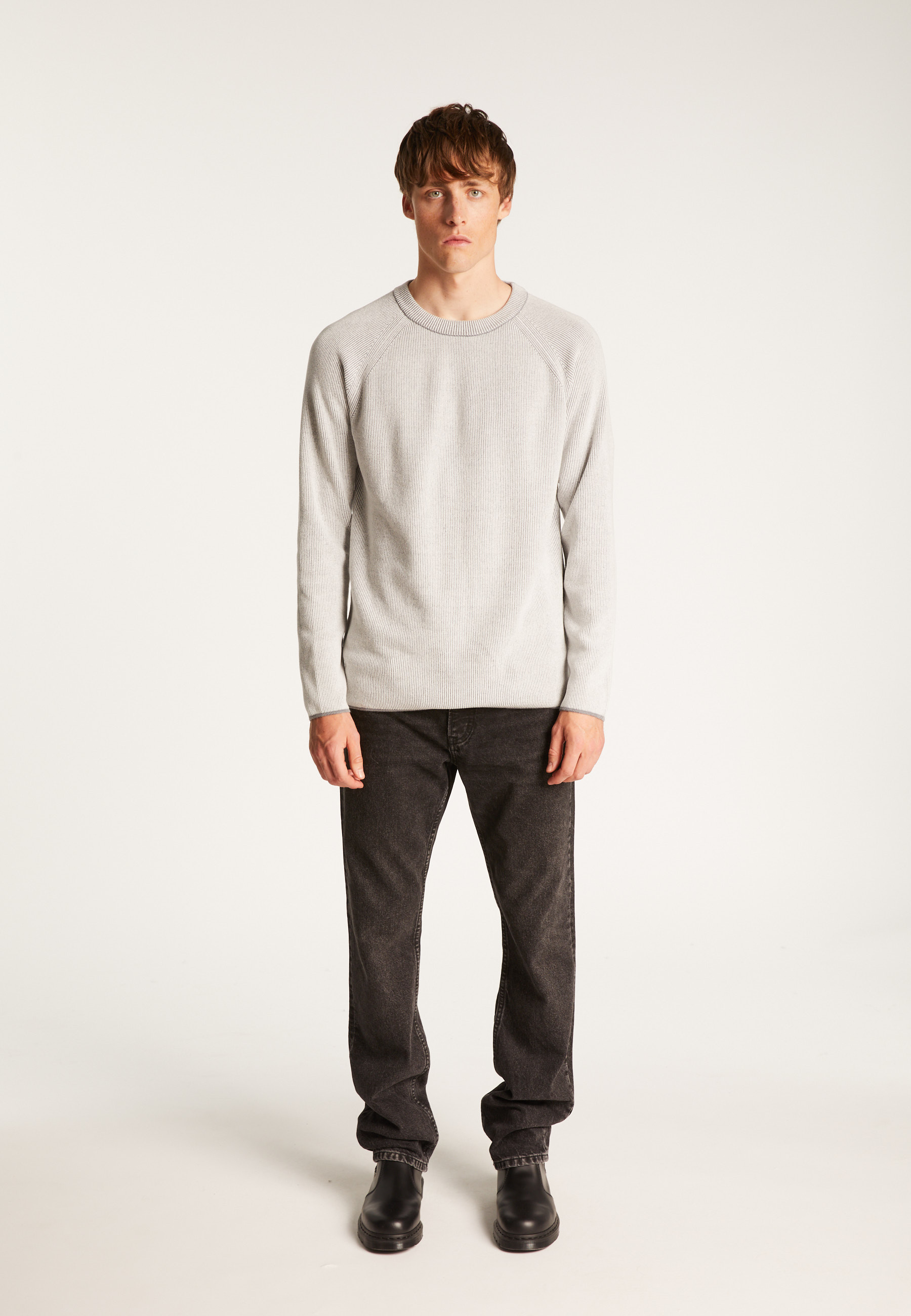 Pull col rond en laine velours  - Tino