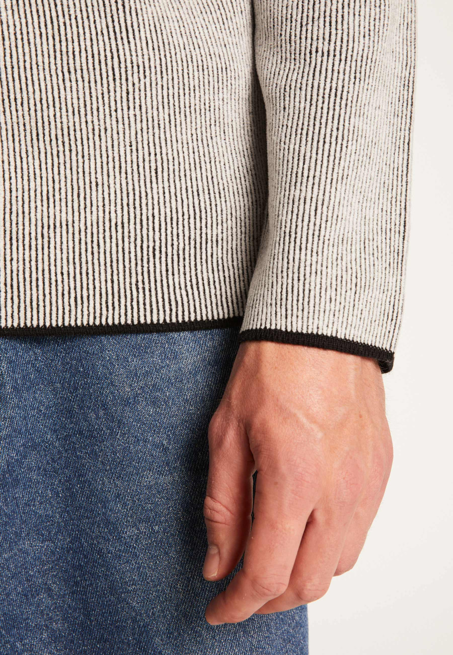 Pull col rond en laine velours  - Tino