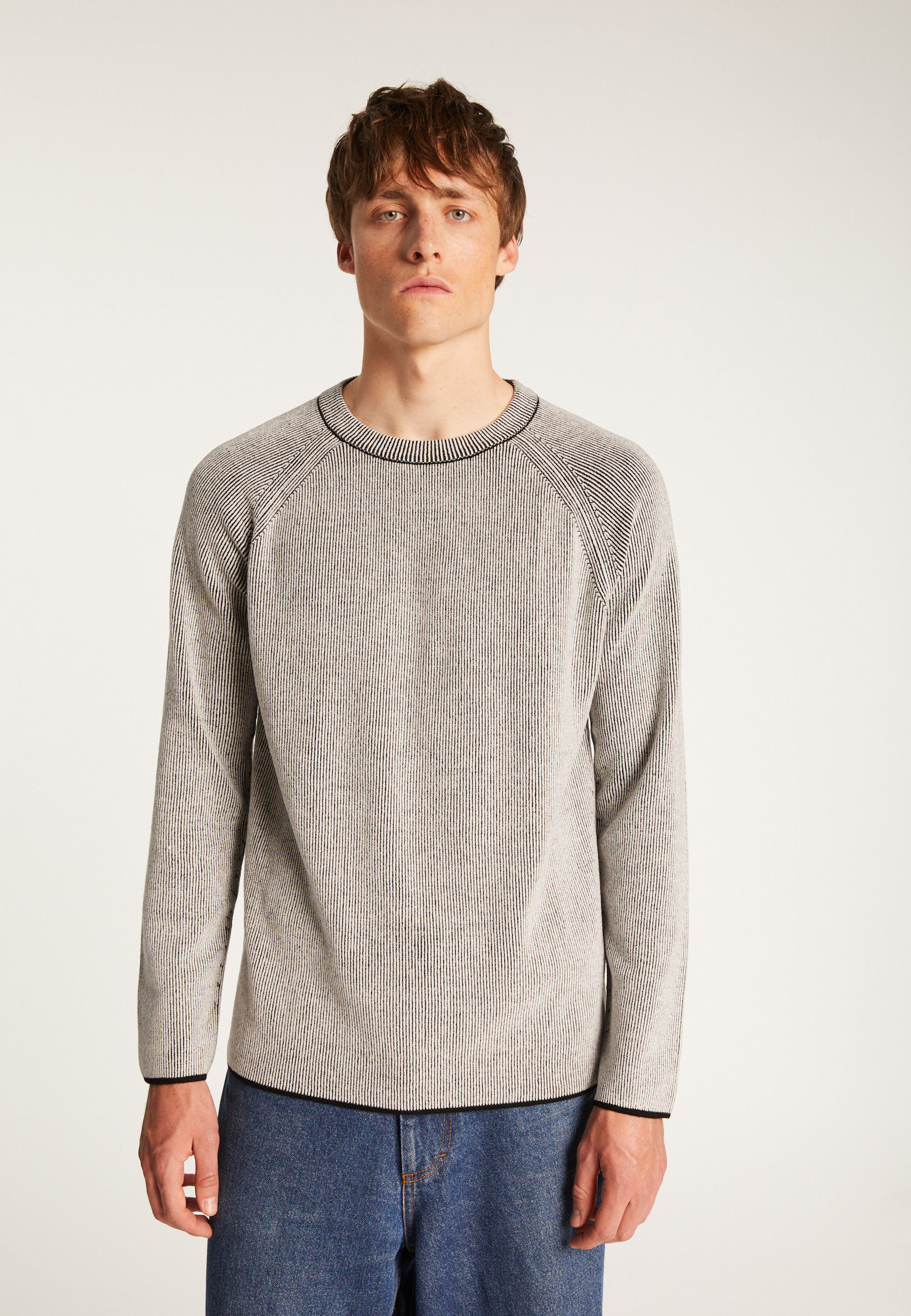 Pull col rond en laine velours  - Tino