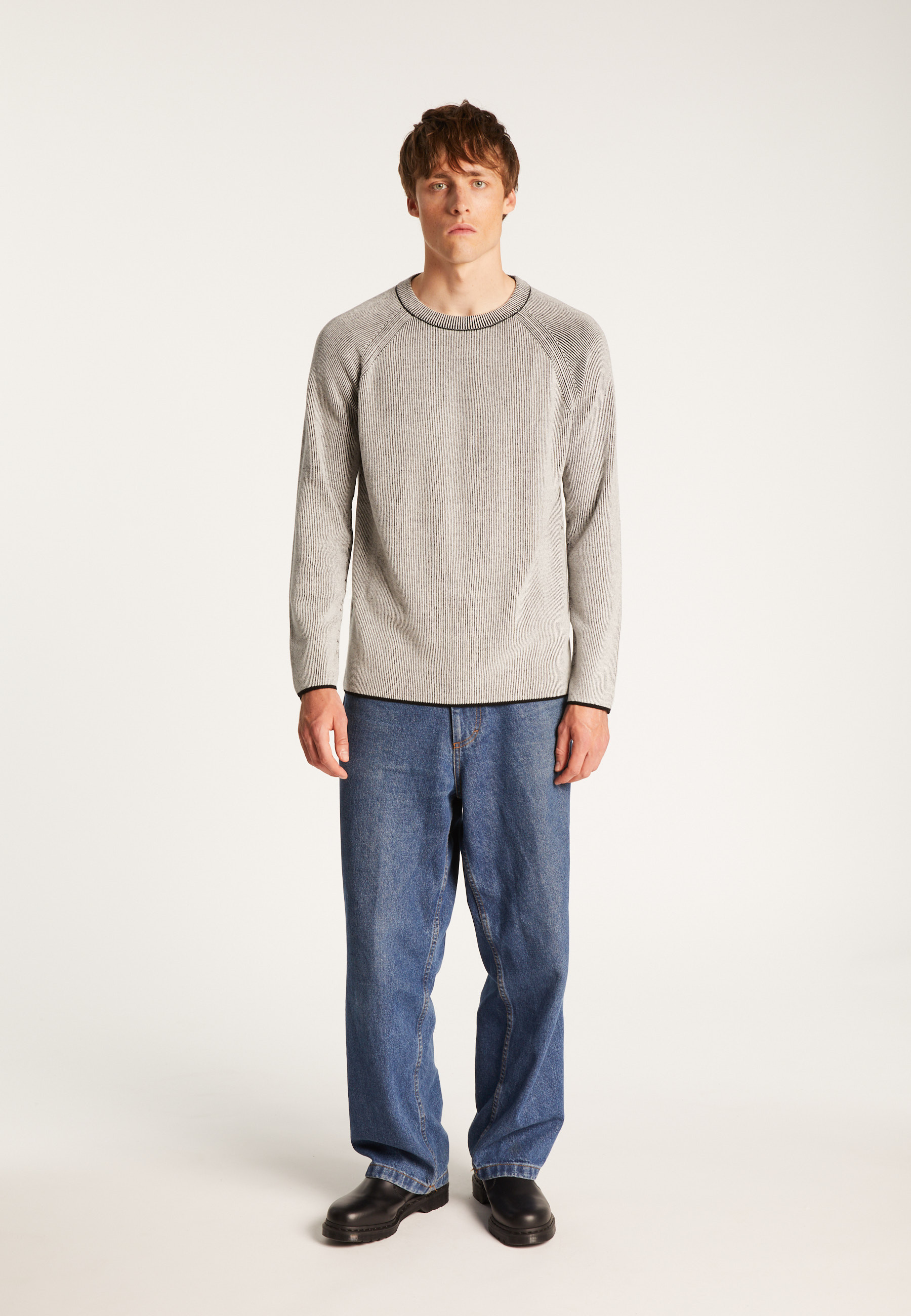 Pull col rond en laine velours  - Tino