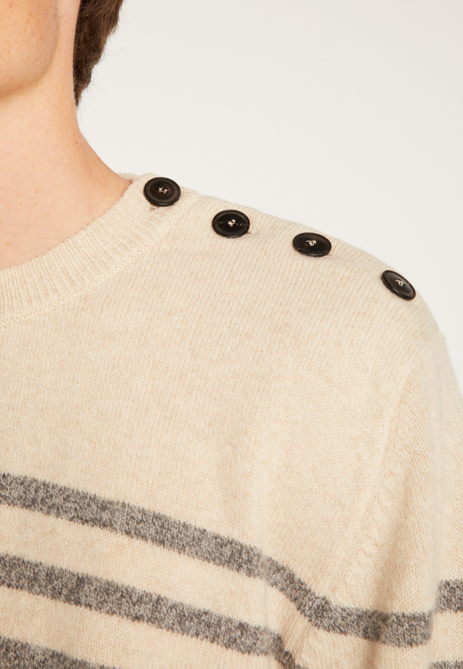 Blusa de marinheiro em lã e caxemira - Tom