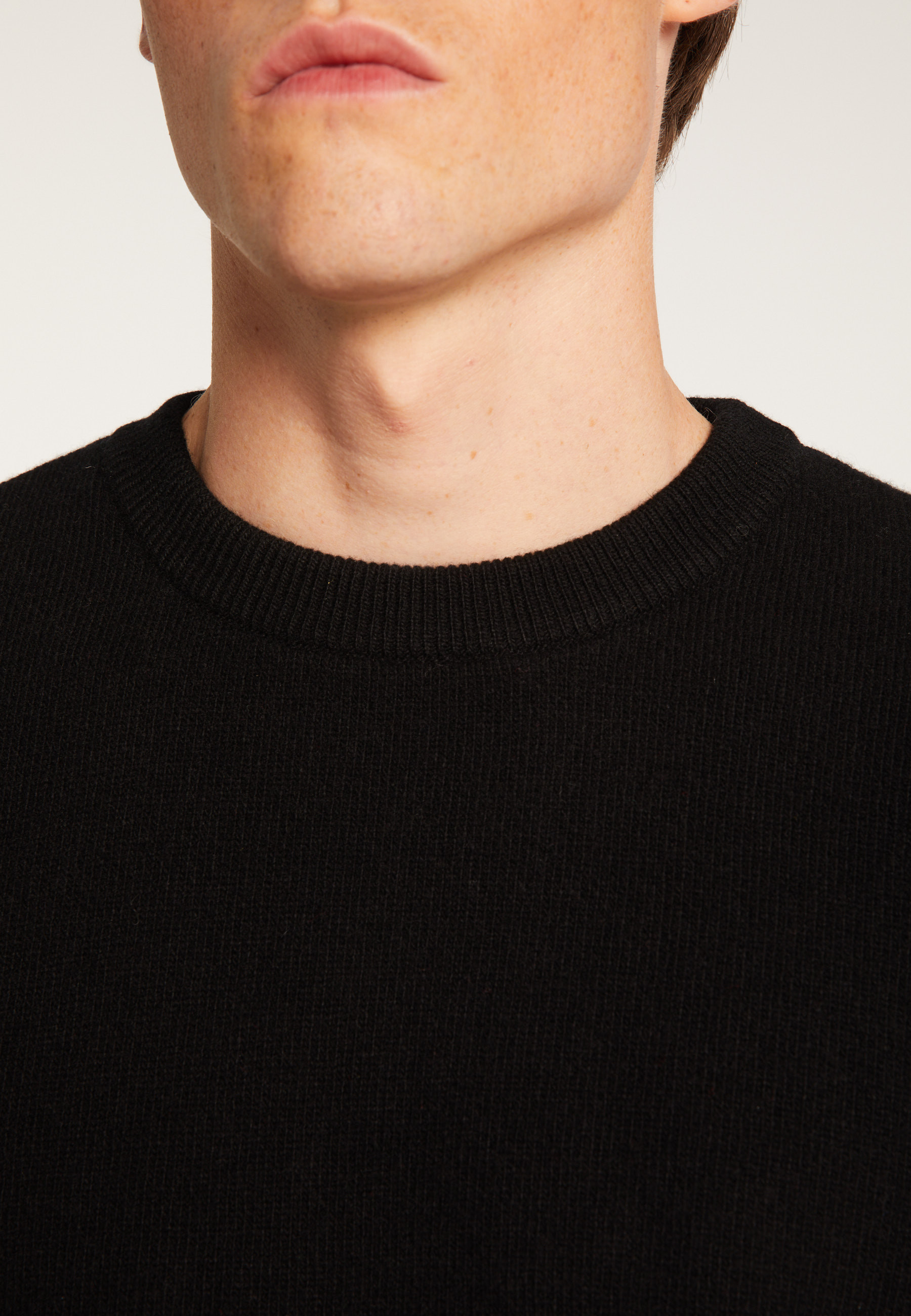 Pull col rond en laine mérinos  - Thomas