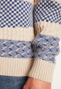 Pull col rond bicolore en laine mérinos - Toledo