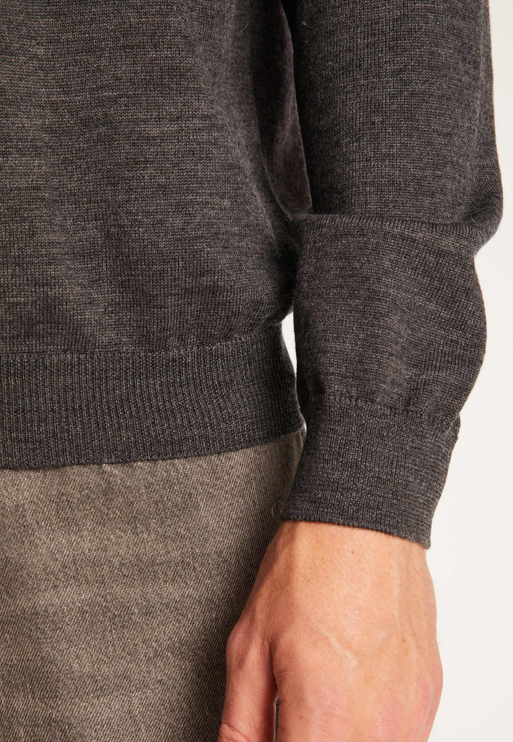 Pull col rond en laine mérinos  - Thierry