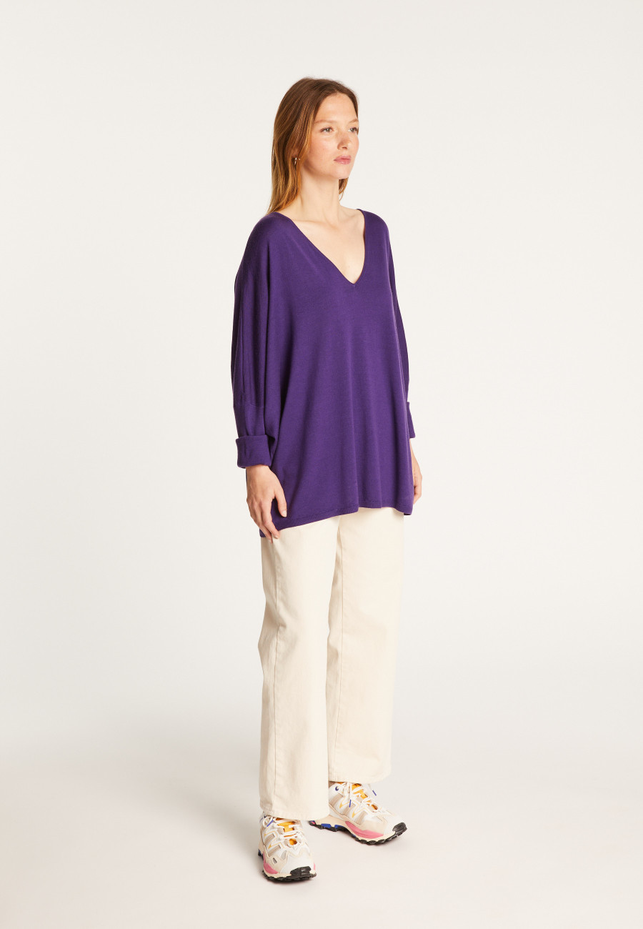 Suéter de lã com manga morcego - Boxe