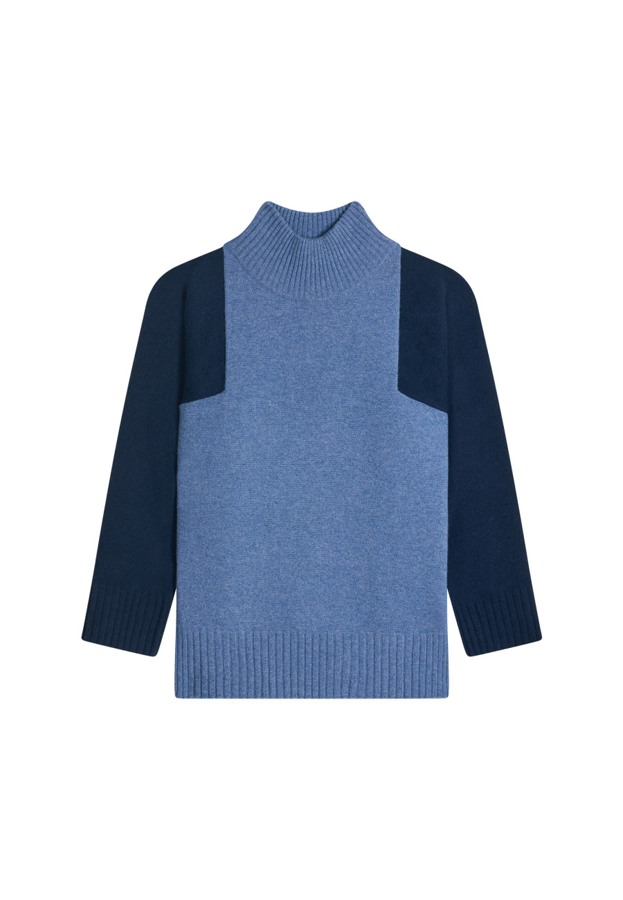 Suéter de gola alta em cashmere bicolor - Roxane bis