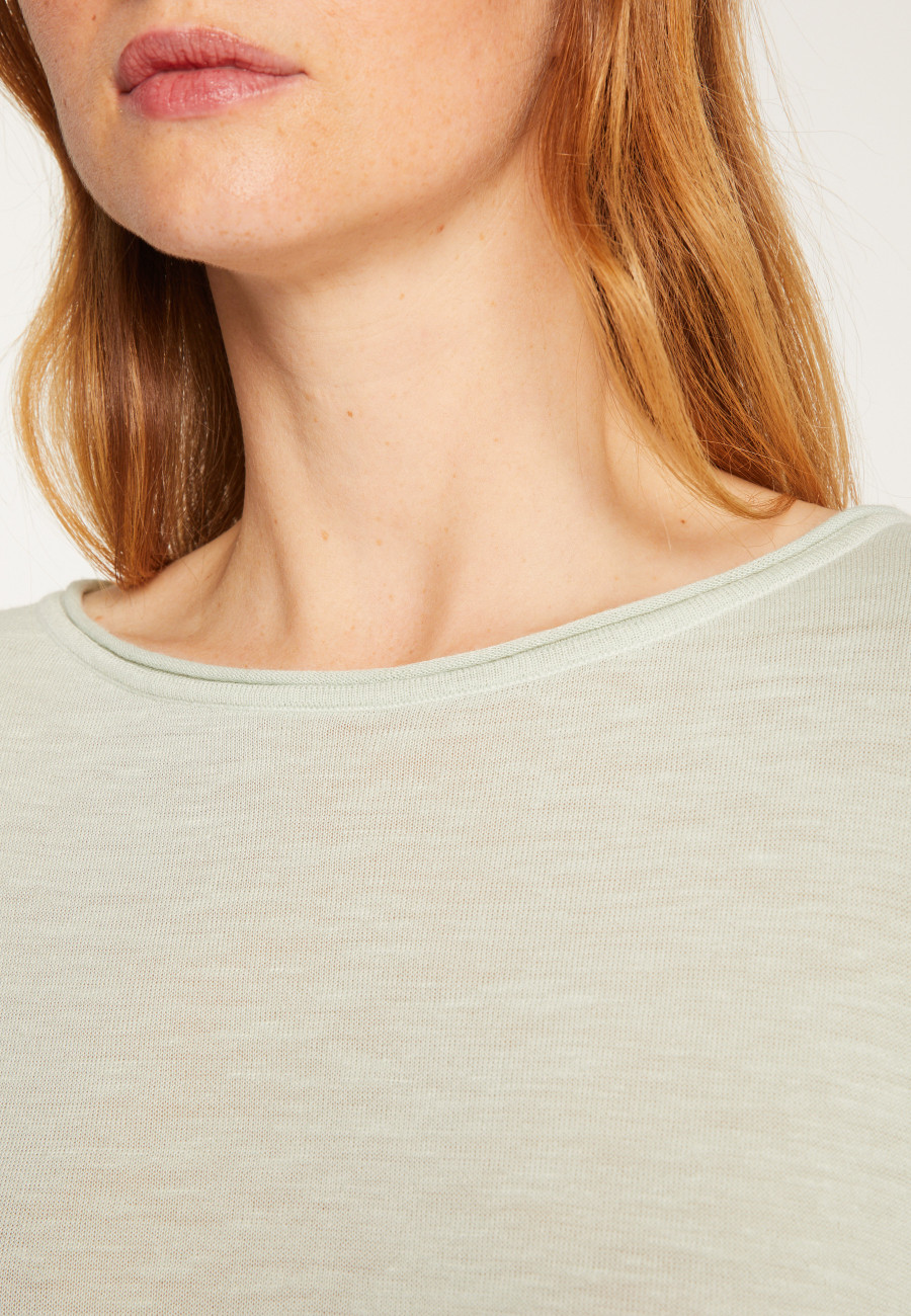 T-shirt ample manches coudes en lin flammé - Taslim