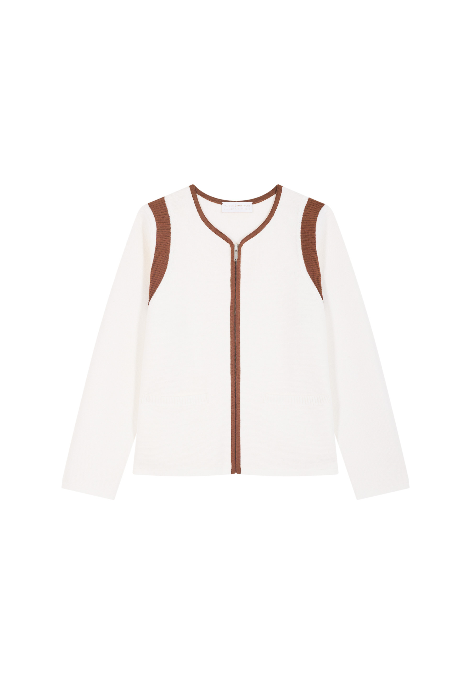 Veste zippée en laine mérinos - Reine