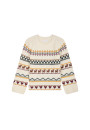 Pull col rond à motifs en laine mérinos - Romance