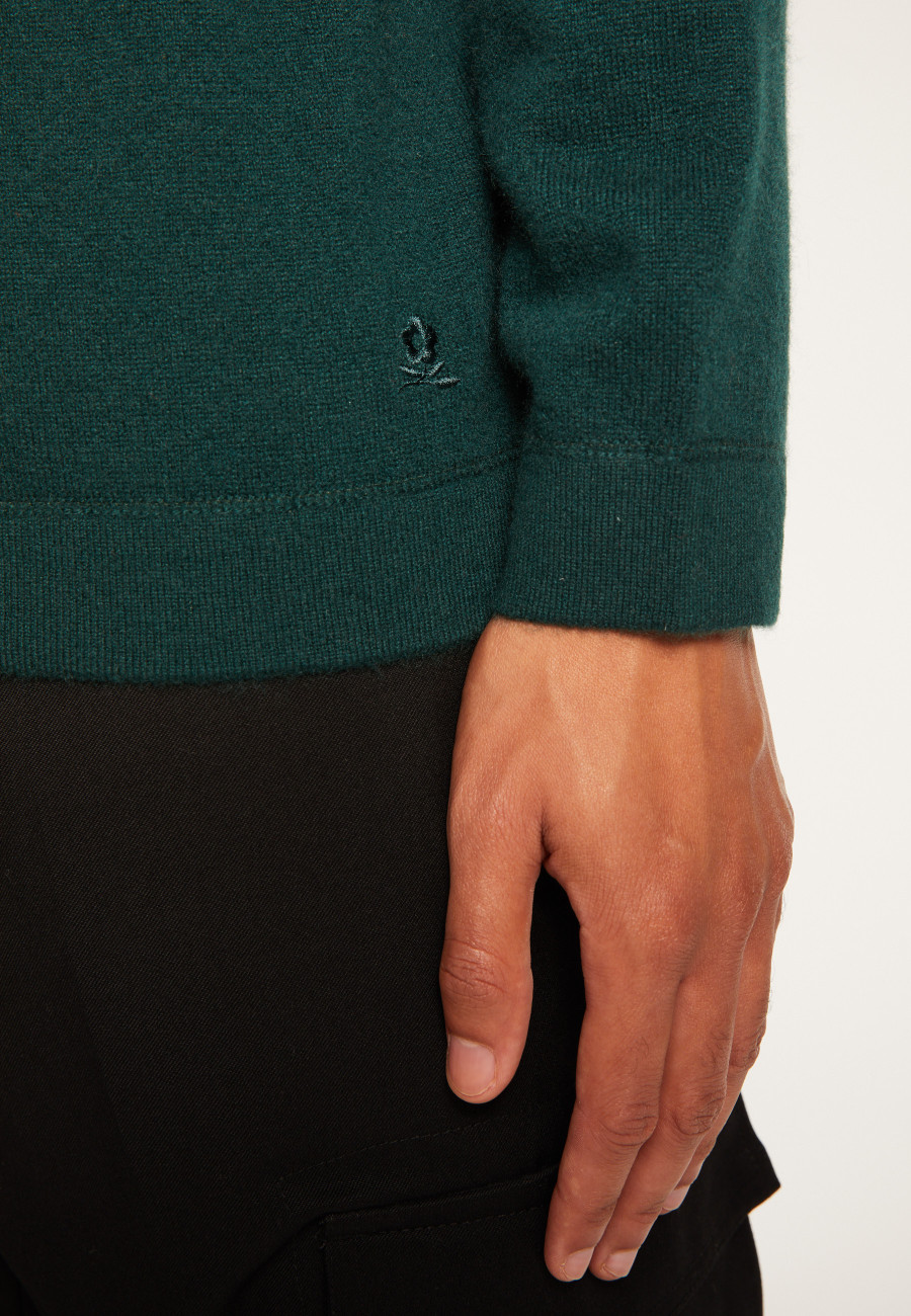 Camisa polo de cashmere com zíper na gola - Taylor