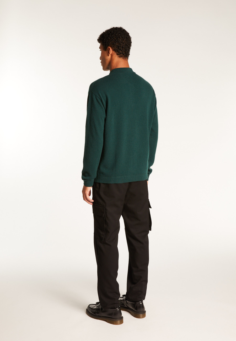 Camisa polo de cashmere com zíper na gola - Taylor