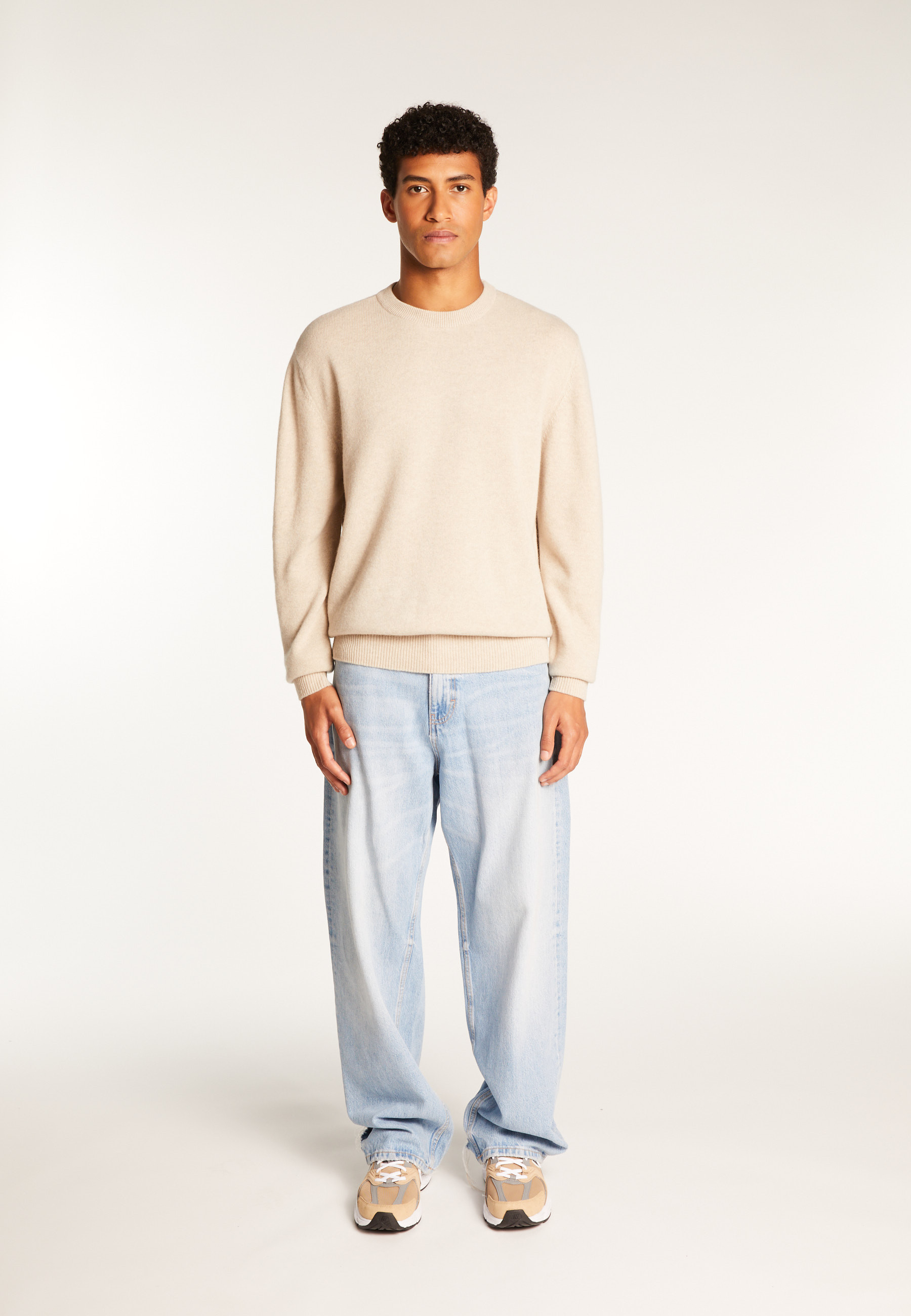 Pull col rond en laine mérinos  - Thomas