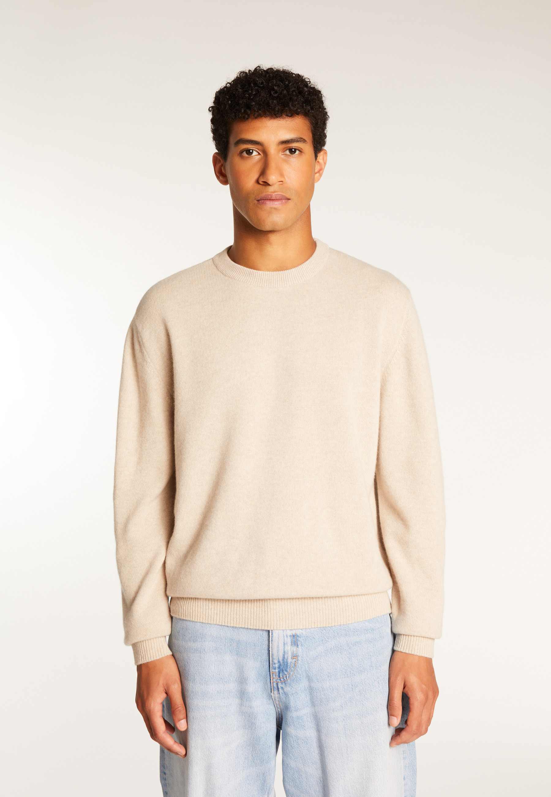 Pull col rond en laine mérinos  - Thomas