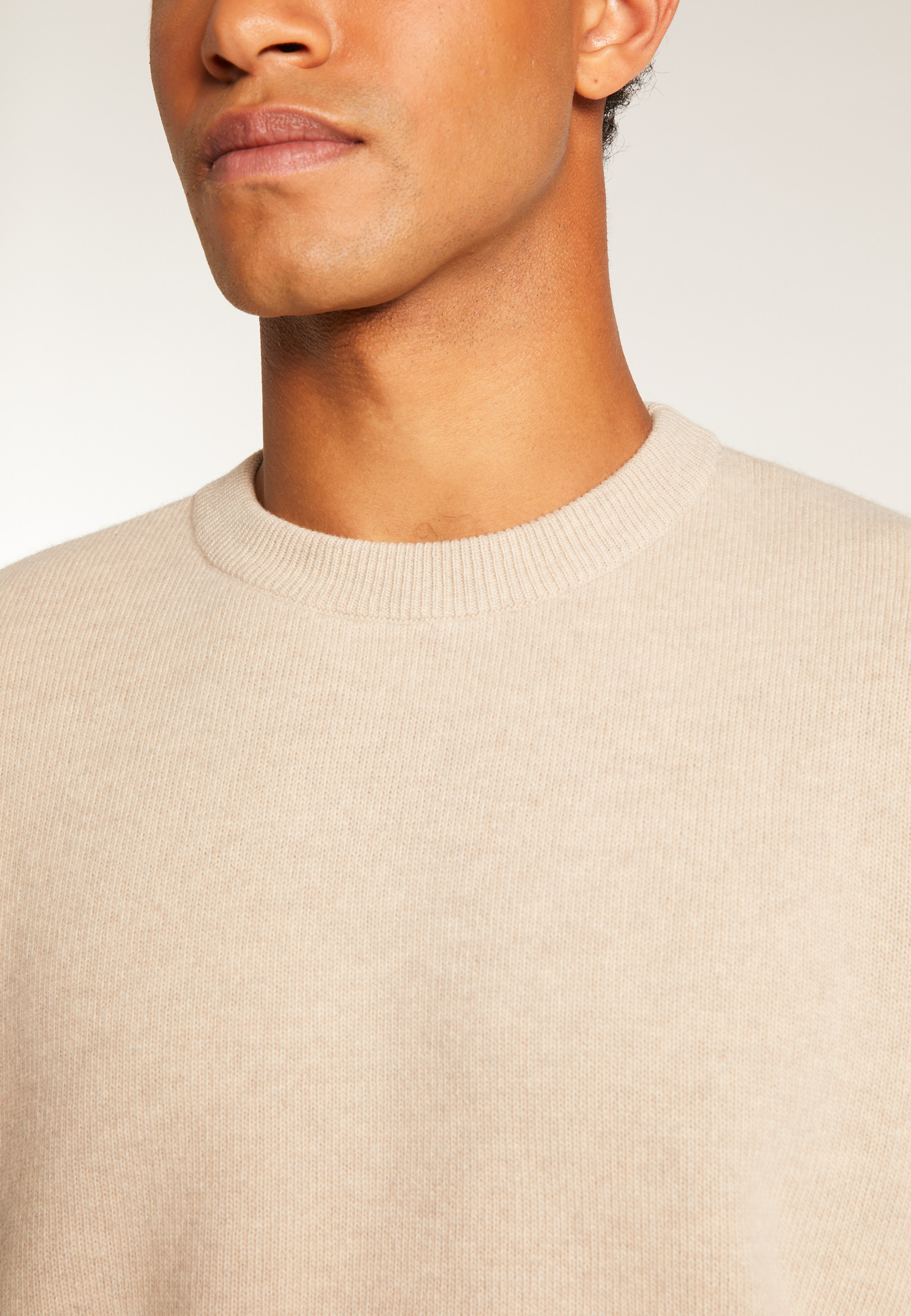 Pull col rond en laine mérinos  - Thomas