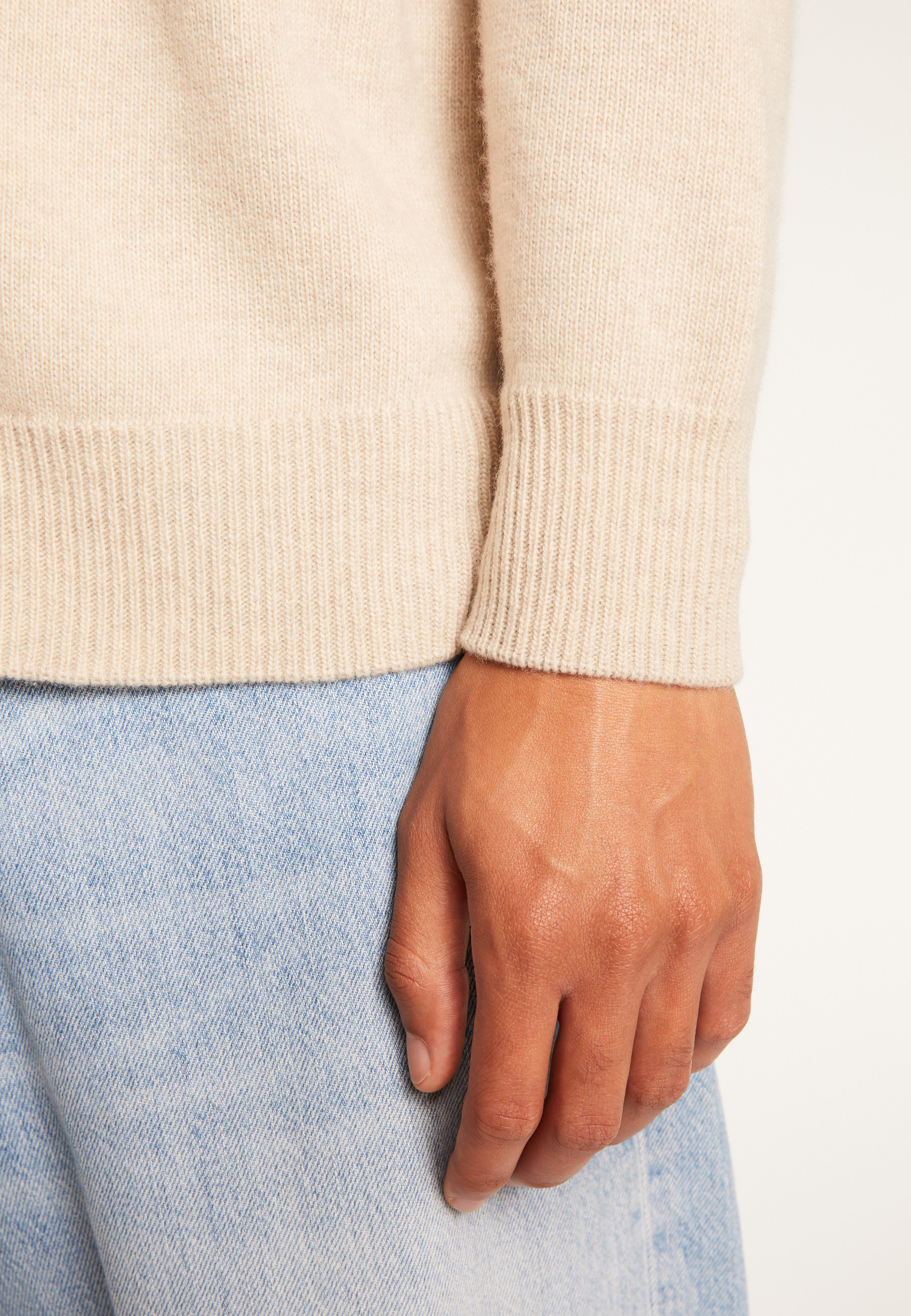 Pull col rond en laine mérinos  - Thomas