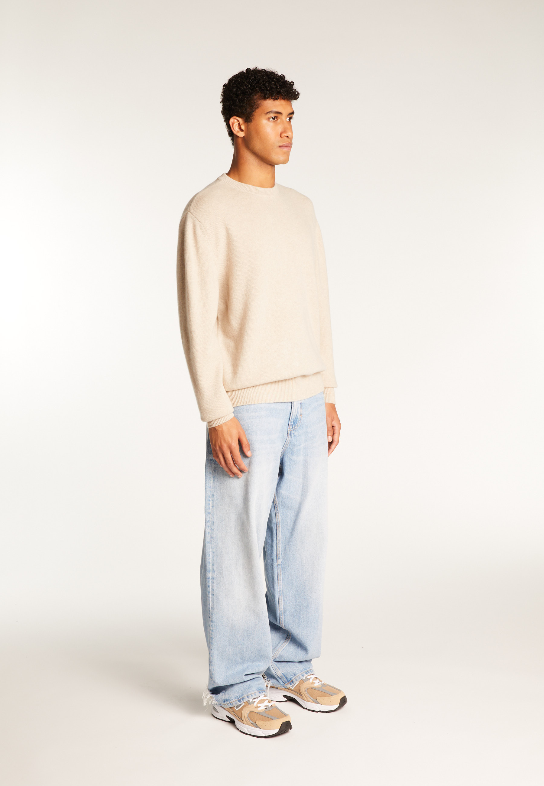 Pull col rond en laine mérinos  - Thomas