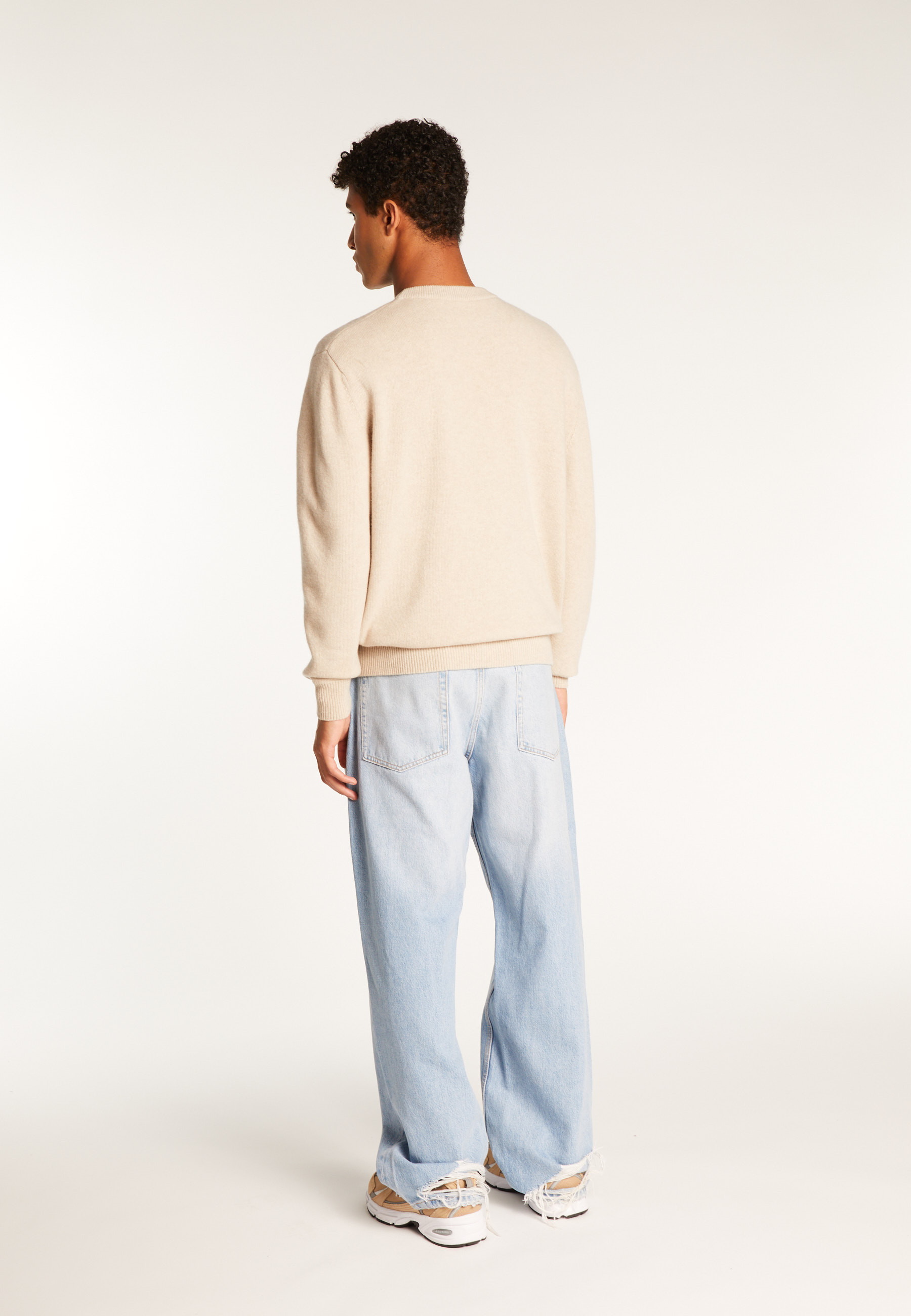 Pull col rond en laine mérinos  - Thomas