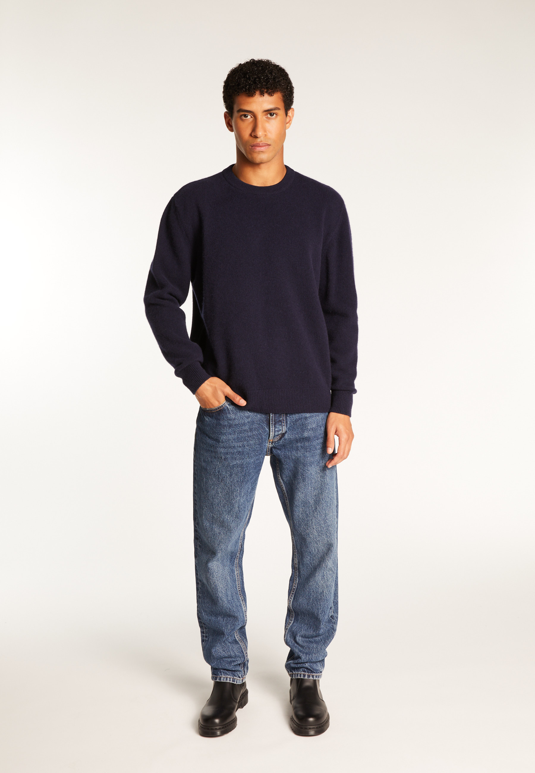 Pull col rond en laine mérinos  - Thomas
