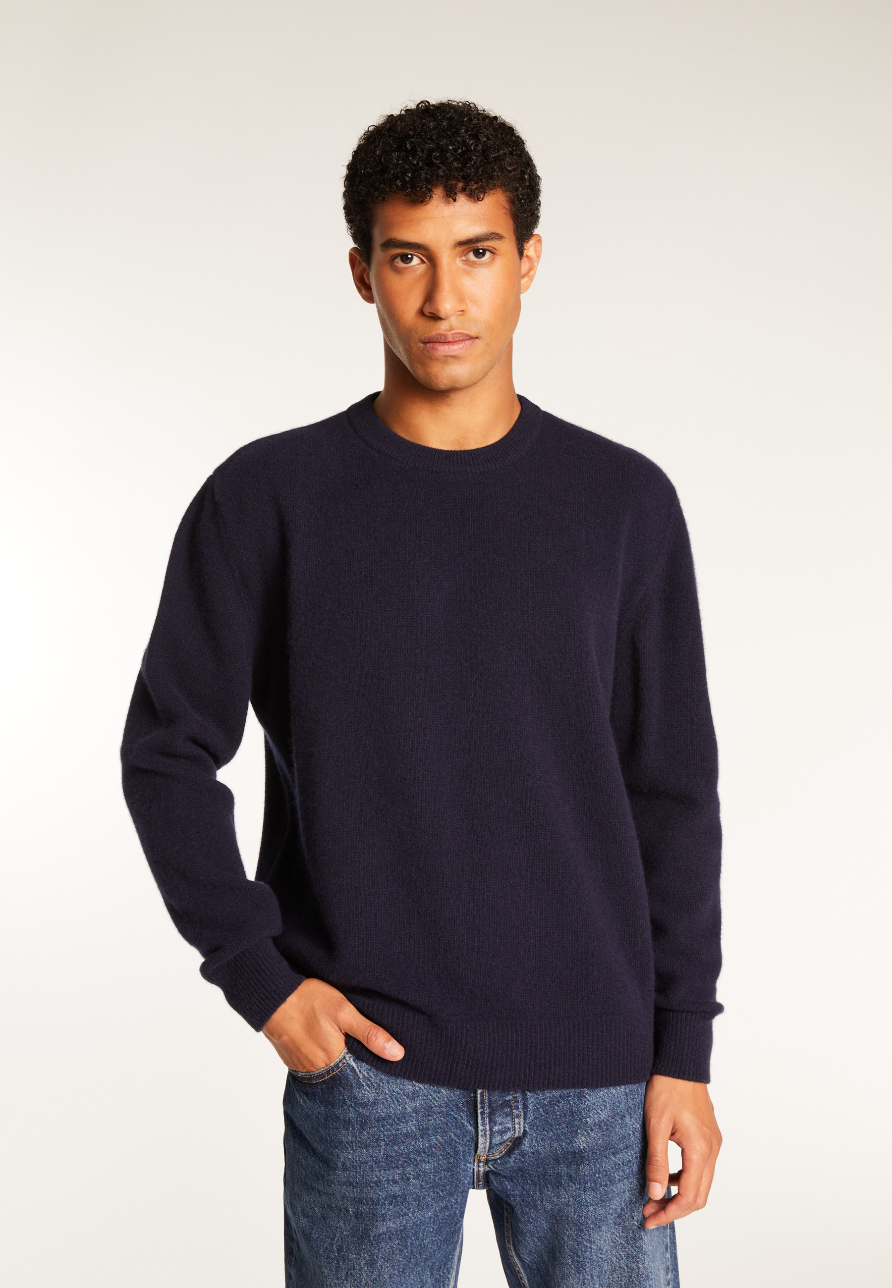 Pull col rond en laine mérinos  - Thomas