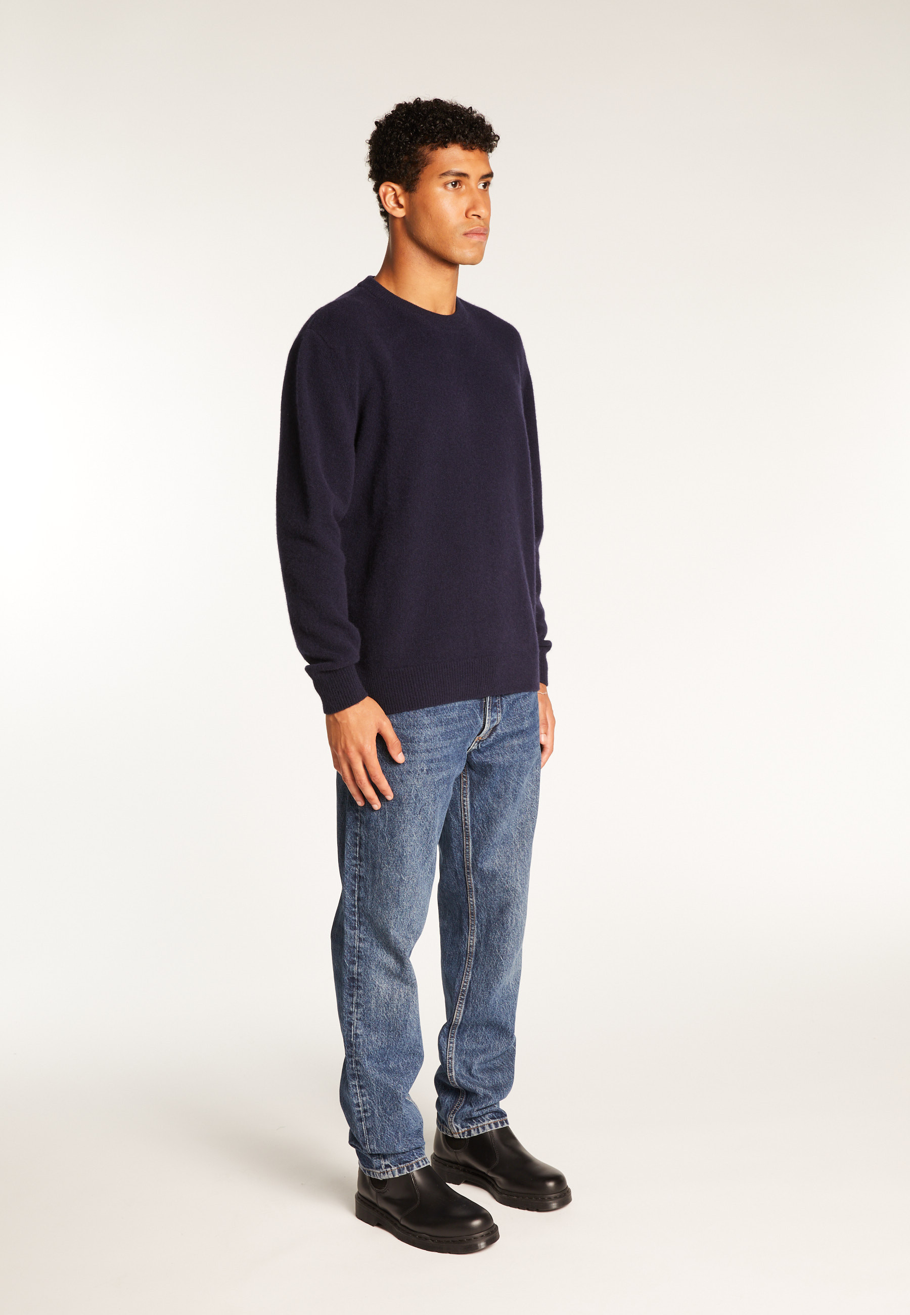 Pull col rond en laine mérinos  - Thomas
