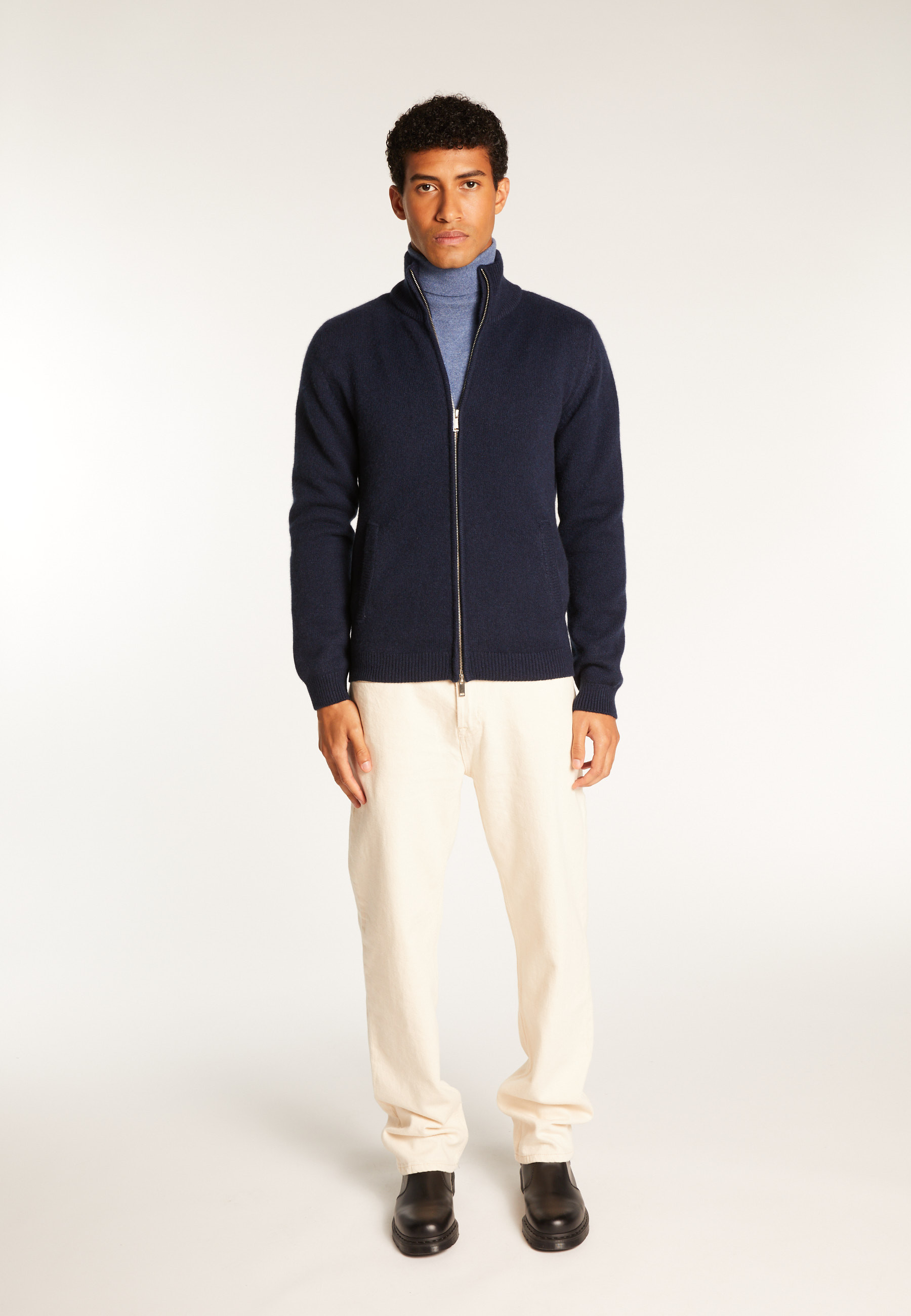 6-ply cashmere zipped vest - Elysée