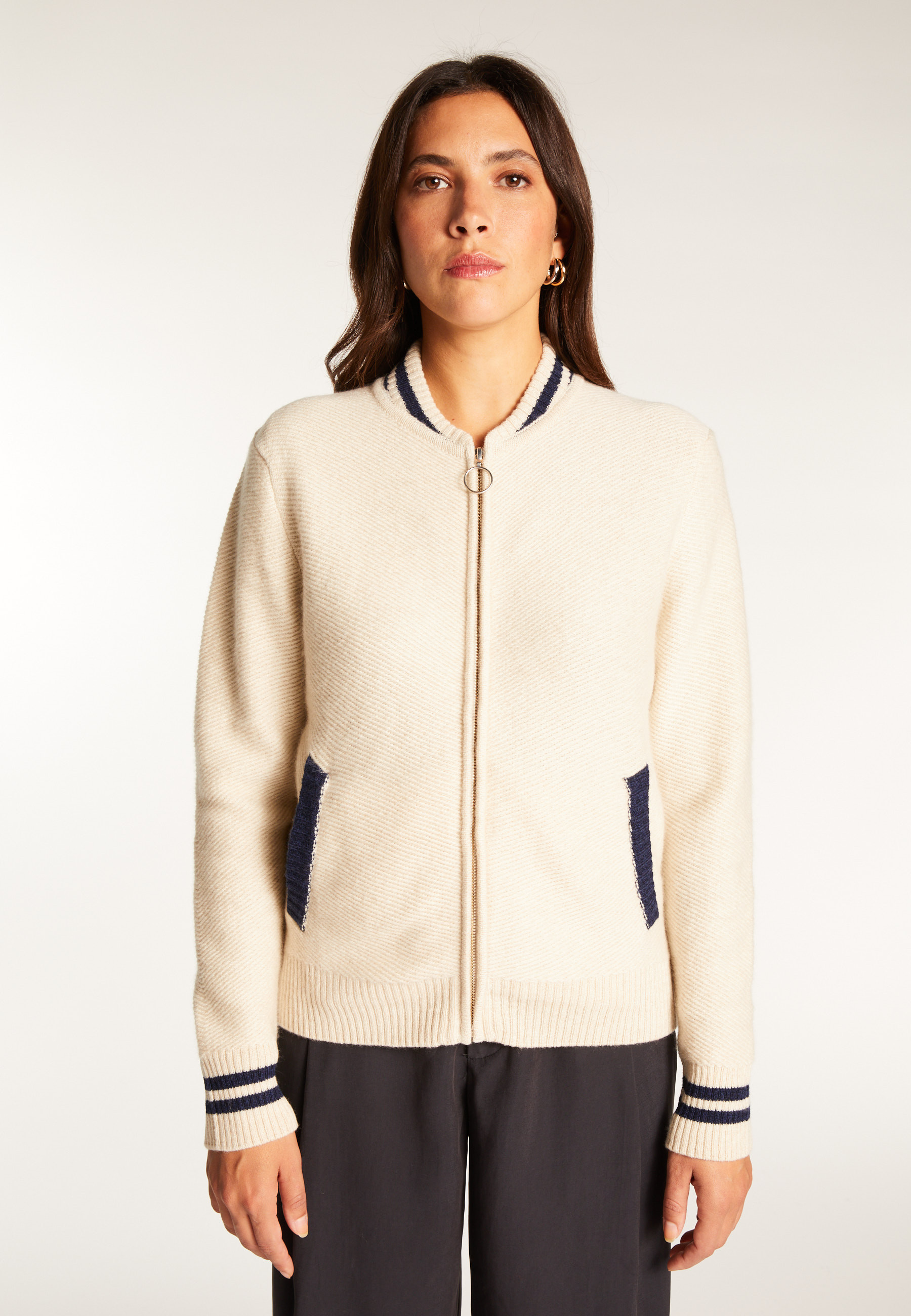 Zipped wool and cashmere jacket - Rabia