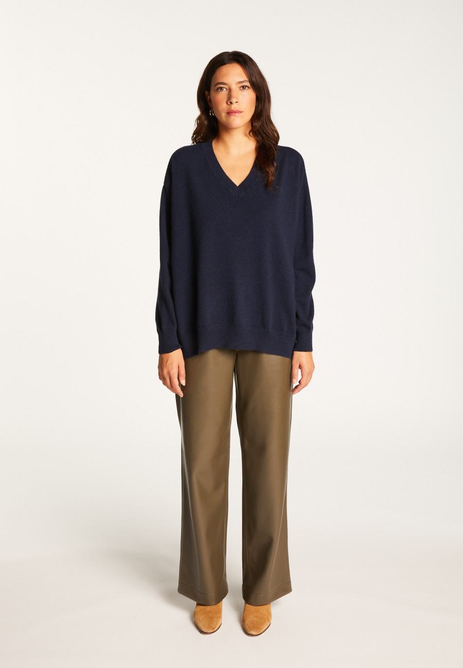 Suéter folgado de cashmere com fenda - Alienor