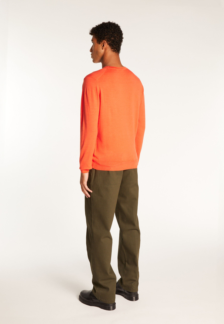 Merino Wool V-Neck Sweater - Elmo