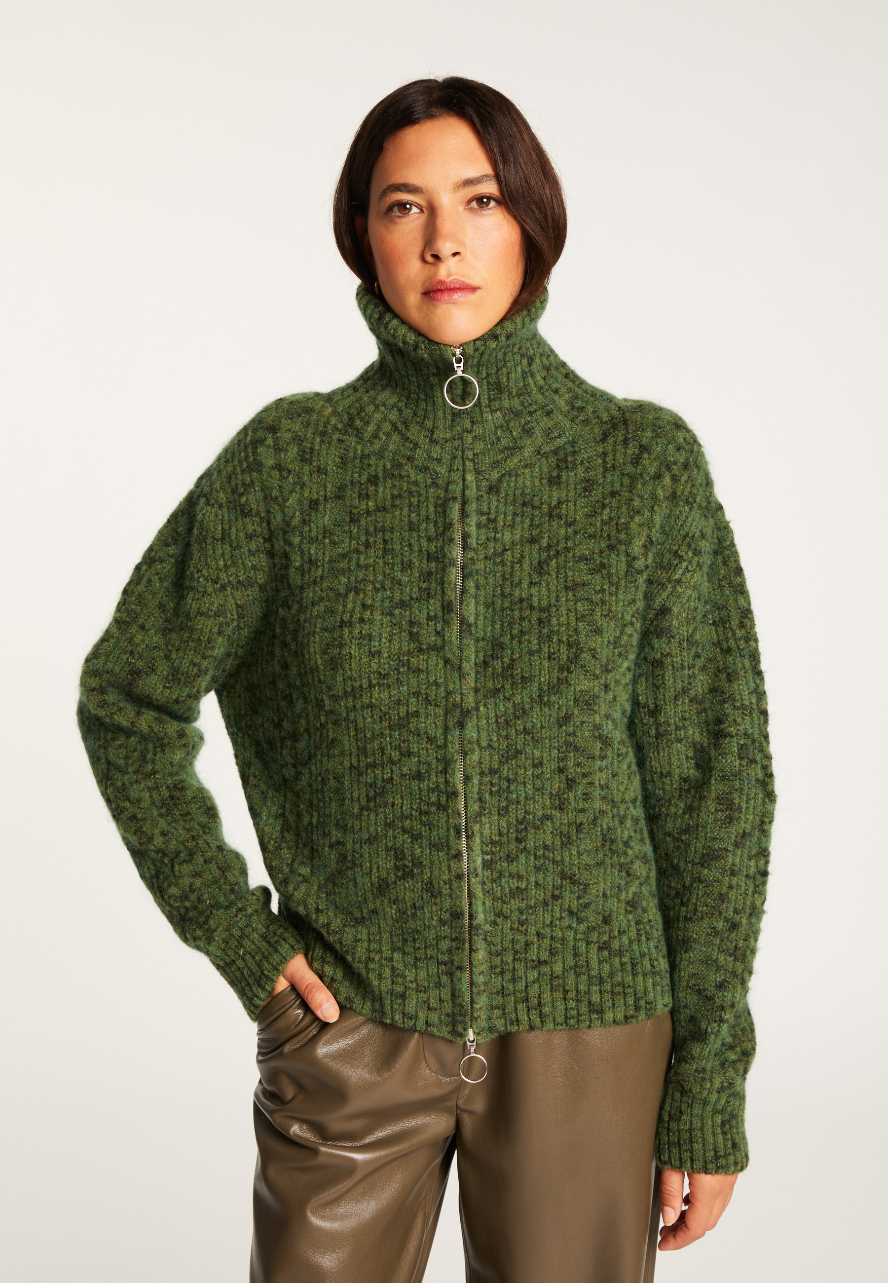 Zipped mohair wool jacket - Valentine