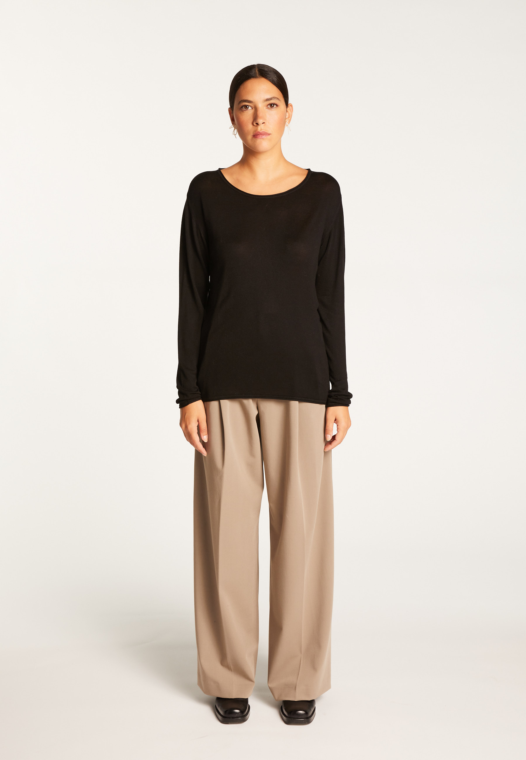 T-shirt col rond en fibre de bambou cachemire - Aemilia 8650